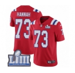 Men's Nike New England Patriots #73 John Hannah Red Alternate Vapor Untouchable Limited Player Super Bowl LIII Bound NFL Jersey