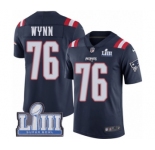 Men's Nike New England Patriots #76 Isaiah Wynn Limited Navy Blue Rush Vapor Untouchable Super Bowl LIII Bound NFL Jersey