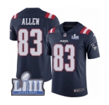 Men's Nike New England Patriots #83 Dwayne Allen Limited Navy Blue Rush Vapor Untouchable Super Bowl LIII Bound NFL Jersey