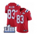 Men's Nike New England Patriots #83 Dwayne Allen Red Alternate Vapor Untouchable Limited Player Super Bowl LIII Bound NFL Jersey