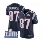 Men's Nike New England Patriots #87 Rob Gronkowski Navy Blue Team Color Vapor Untouchable Limited Player Super Bowl LIII Bound NFL Jersey
