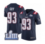 Men's Nike New England Patriots #93 Lawrence Guy Limited Navy Blue Rush Vapor Untouchable Super Bowl LIII Bound NFL Jersey