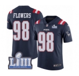 Men's Nike New England Patriots #98 Trey Flowers Limited Navy Blue Rush Vapor Untouchable Super Bowl LIII Bound NFL Jersey