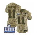 Women's Nike New England Patriots #11 Drew Bledsoe Limited Camo 2018 Salute to Service Super Bowl LIII Bound NFL Jersey