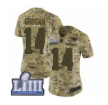 Women's Nike New England Patriots #14 Steve Grogan Limited Camo 2018 Salute to Service Super Bowl LIII Bound NFL Jersey