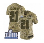 Women's Nike New England Patriots #21 Duron Harmon Limited Camo 2018 Salute to Service Super Bowl LIII Bound NFL Jersey