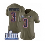 Women's Nike New England Patriots #3 Stephen Gostkowski Limited Olive 2017 Salute to Service Super Bowl LIII Bound NFL Jersey