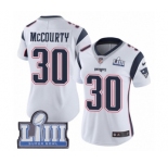 Women's Nike New England Patriots #30 Jason McCourty White Vapor Untouchable Limited Player Super Bowl LIII Bound NFL Jersey