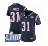 Women's Nike New England Patriots #31 Jonathan Jones Navy Blue Team Color Vapor Untouchable Limited Player Super Bowl LIII Bound NFL Jersey