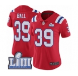 Women's Nike New England Patriots #39 Montee Ball Red Alternate Vapor Untouchable Limited Player Super Bowl LIII Bound NFL Jersey