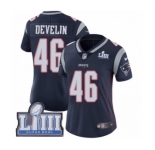 Women's Nike New England Patriots #46 James Develin Navy Blue Team Color Vapor Untouchable Limited Player Super Bowl LIII Bound NFL Jersey