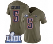 Women's Nike New England Patriots #5 Danny Etling Limited Olive 2017 Salute to Service Super Bowl LIII Bound NFL Jersey