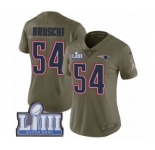 Women's Nike New England Patriots #54 Tedy Bruschi Limited Olive 2017 Salute to Service Super Bowl LIII Bound NFL Jersey