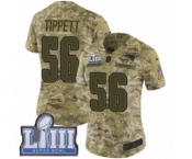 Women's Nike New England Patriots #56 Andre Tippett Limited Camo 2018 Salute to Service Super Bowl LIII Bound NFL Jersey
