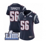 Women's Nike New England Patriots #56 Andre Tippett Navy Blue Team Color Vapor Untouchable Limited Player Super Bowl LIII Bound NFL Jersey