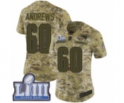 Women's Nike New England Patriots #60 David Andrews Limited Camo 2018 Salute to Service Super Bowl LIII Bound NFL Jersey