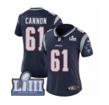 Women's Nike New England Patriots #61 Marcus Cannon Navy Blue Team Color Vapor Untouchable Limited Player Super Bowl LIII Bound NFL Jersey