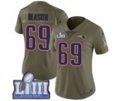 Women's Nike New England Patriots #69 Shaq Mason Limited Olive 2017 Salute to Service Super Bowl LIII Bound NFL Jersey