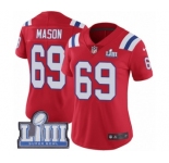 Women's Nike New England Patriots #69 Shaq Mason Red Alternate Vapor Untouchable Limited Player Super Bowl LIII Bound NFL Jersey