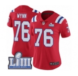 Women's Nike New England Patriots #76 Isaiah Wynn Red Alternate Vapor Untouchable Limited Player Super Bowl LIII Bound NFL Jersey