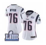 Women's Nike New England Patriots #76 Isaiah Wynn White Vapor Untouchable Limited Player Super Bowl LIII Bound NFL Jersey