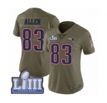 Women's Nike New England Patriots #83 Dwayne Allen Limited Olive 2017 Salute to Service Super Bowl LIII Bound NFL Jersey