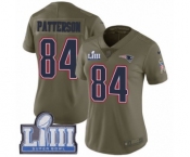 Women's Nike New England Patriots #84 Cordarrelle Patterson Limited Olive 2017 Salute to Service Super Bowl LIII Bound NFL Jersey