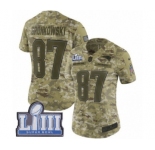 Women's Nike New England Patriots #87 Rob Gronkowski Limited Camo 2018 Salute to Service Super Bowl LIII Bound NFL Jersey