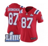 Women's Nike New England Patriots #87 Rob Gronkowski Red Alternate Vapor Untouchable Limited Player Super Bowl LIII Bound NFL Jersey