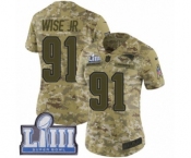 Women's Nike New England Patriots #91 Deatrich Wise Jr Limited Camo 2018 Salute to Service Super Bowl LIII Bound NFL Jersey