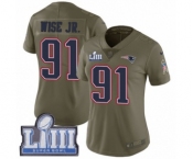 Women's Nike New England Patriots #91 Deatrich Wise Jr Limited Olive 2017 Salute to Service Super Bowl LIII Bound NFL Jersey