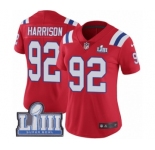 Women's Nike New England Patriots #92 James Harrison Red Alternate Vapor Untouchable Limited Player Super Bowl LIII Bound NFL Jersey