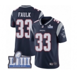 Youth Nike New England Patriots #33 Kevin Faulk Navy Blue Team Color Vapor Untouchable Limited Player Super Bowl LIII Bound NFL Jersey