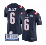 Youth Nike New England Patriots #6 Ryan Allen Limited Navy Blue Rush Vapor Untouchable Super Bowl LIII Bound NFL Jersey