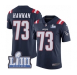 Youth Nike New England Patriots #73 John Hannah Limited Navy Blue Rush Vapor Untouchable Super Bowl LIII Bound NFL Jersey