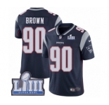 Youth Nike New England Patriots #90 Malcom Brown Navy Blue Team Color Vapor Untouchable Limited Player Super Bowl LIII Bound NFL Jersey