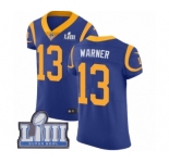 Men's Nike Los Angeles Rams #13 Kurt Warner Royal Blue Alternate Vapor Untouchable Elite Player Super Bowl LIII Bound NFL Jersey