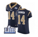 Men's Nike Los Angeles Rams #14 Sean Mannion Navy Blue Team Color Vapor Untouchable Elite Player Super Bowl LIII Bound NFL Jersey