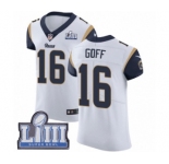 Men's Nike Los Angeles Rams #16 Jared Goff White Vapor Untouchable Elite Player Super Bowl LIII Bound NFL Jersey