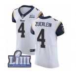 Men's Nike Los Angeles Rams #4 Greg Zuerlein White Vapor Untouchable Elite Player Super Bowl LIII Bound NFL Jersey