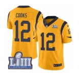Men's Nike Los Angeles Rams #12 Brandin Cooks Limited Gold Rush Vapor Untouchable Super Bowl LIII Bound NFL Jersey