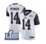 Men's Nike Los Angeles Rams #14 Sean Mannion White Vapor Untouchable Limited Player Super Bowl LIII Bound NFL Jersey