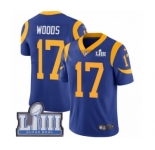 Men's Nike Los Angeles Rams #17 Robert Woods Royal Blue Alternate Vapor Untouchable Limited Player Super Bowl LIII Bound NFL Jersey