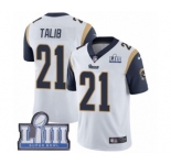 Men's Nike Los Angeles Rams #21 Aqib Talib White Vapor Untouchable Limited Player Super Bowl LIII Bound NFL Jersey