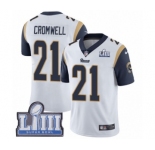 Men's Nike Los Angeles Rams #21 Nolan Cromwell White Vapor Untouchable Limited Player Super Bowl LIII Bound NFL Jersey