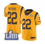 Men's Nike Los Angeles Rams #22 Marcus Peters Limited Gold Rush Vapor Untouchable Super Bowl LIII Bound NFL Jersey