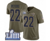 Men's Nike Los Angeles Rams #22 Marcus Peters Limited Olive 2017 Salute to Service Super Bowl LIII Bound NFL Jersey
