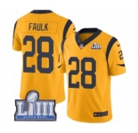 Men's Nike Los Angeles Rams #28 Marshall Faulk Limited Gold Rush Vapor Untouchable Super Bowl LIII Bound NFL Jersey