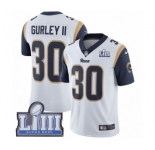 Men's Nike Los Angeles Rams #30 Todd Gurley White Vapor Untouchable Limited Player Super Bowl LIII Bound NFL Jersey