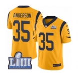 Men's Nike Los Angeles Rams #35 C.J. Anderson Limited Gold Rush Vapor Untouchable Super Bowl LIII Bound NFL Jersey